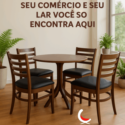 MESA 90CM COM 4 CADEIRAS MONTANA R$ 2.650,00