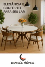 MESA DE JANTAR 150CM COM 6 POLTRONAS LUNA R$ 6.770,00
